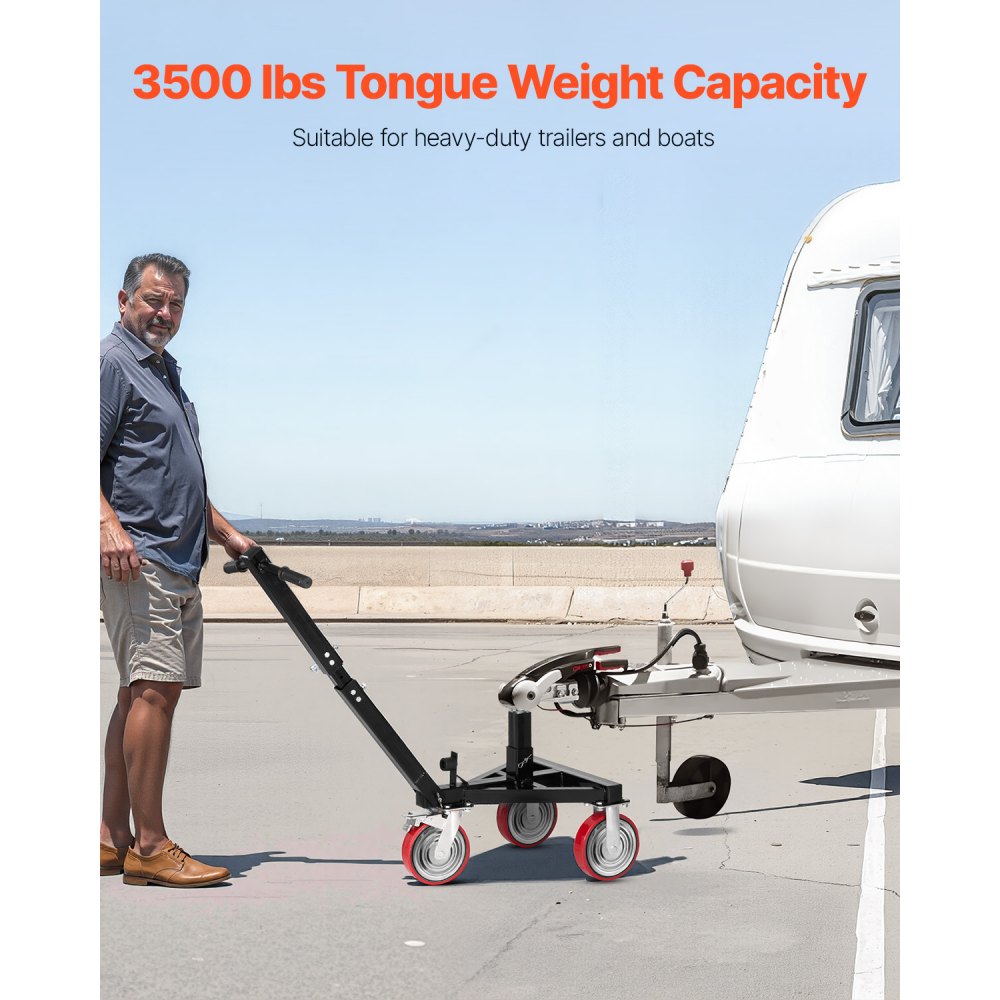QYC3500-YB - 3500 lbs Capacity Carbon Steel Trailer Dolly, Adjustable Height