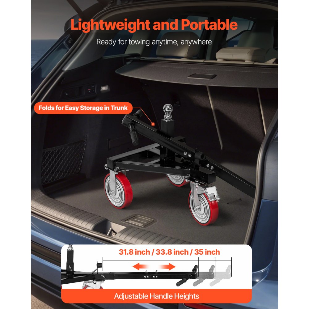 QYC3500-YB - 3500 lbs Capacity Carbon Steel Trailer Dolly, Adjustable Height