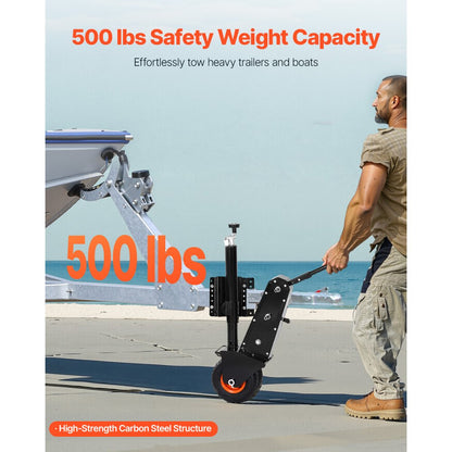 QYC500-WB - 500lbs Capacity Trailer Dolly, Adjustable Height & Foldable Design