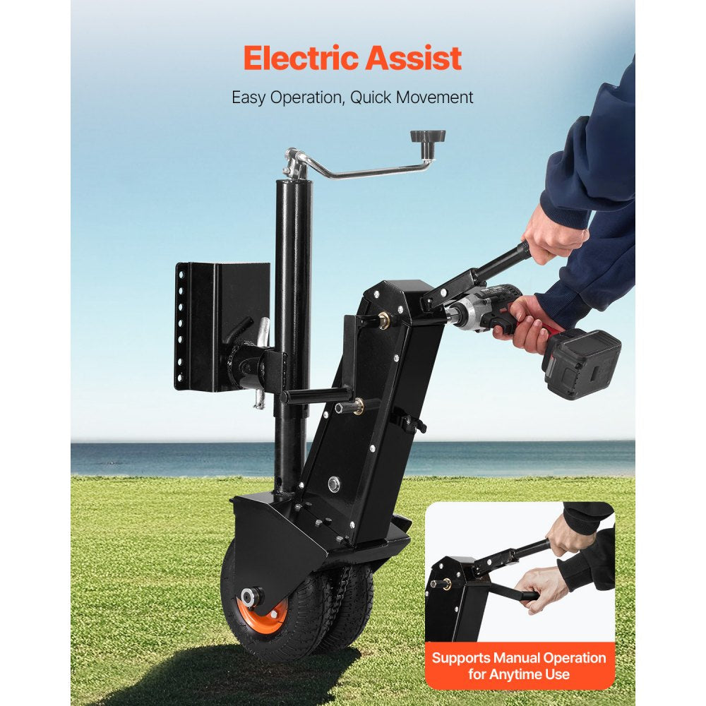 QYC500-WB - 500lbs Capacity Trailer Dolly, Adjustable Height & Foldable Design