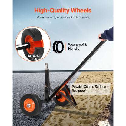 QYC600-B - 600 lbs Capacity Adjustable Trailer Dolly for Easy Moving