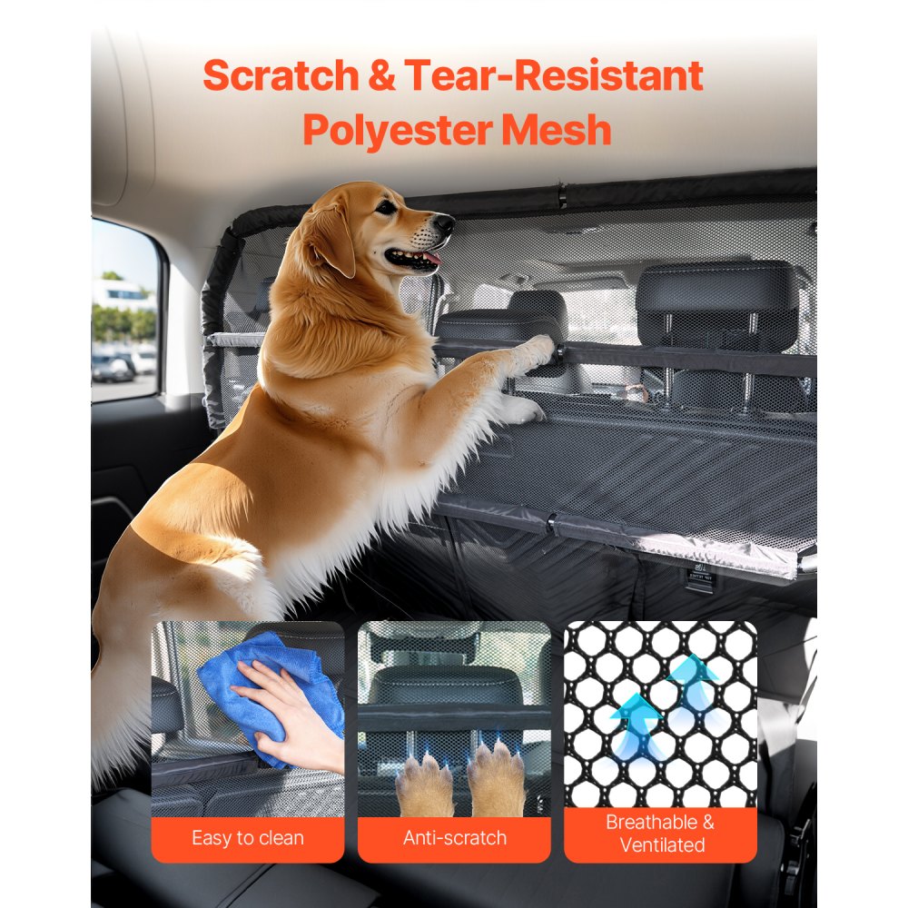 SZJJGW01S - 46" Dog Car Barrier for Safely Securing Pets in Vehicle