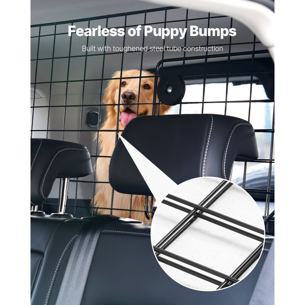 SZJJZW02X - Adjustable Steel Dog Car Barrier 38"-66.3" for Safe Travel