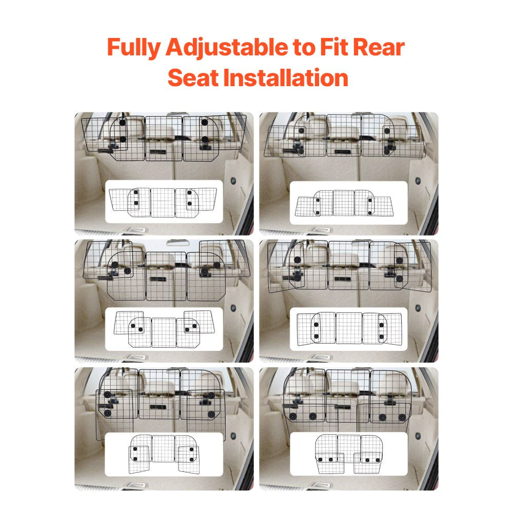 SZJJSZW01 - Adjustable Dog Car Barrier for SUVs, Easy Install & View Clear