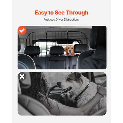 SZJJSZW01 - Adjustable Dog Car Barrier for SUVs, Easy Install & View Clear