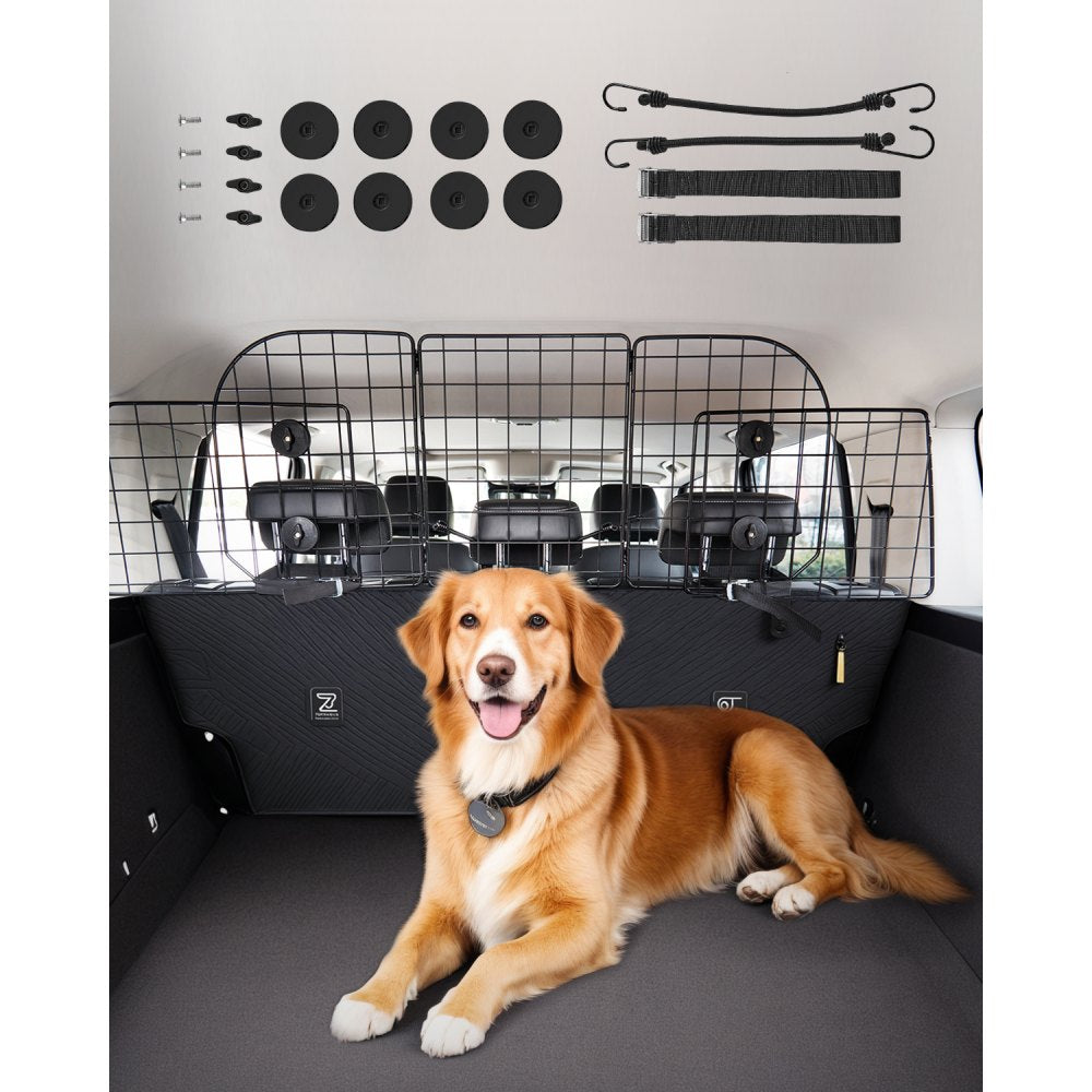 SZJJSZW01 - Adjustable Dog Car Barrier for SUVs, Easy Install & View Clear