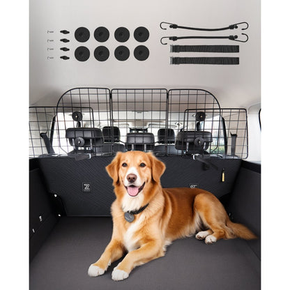 SZJJSZW01 - Adjustable Dog Car Barrier for SUVs, Easy Install & View Clear