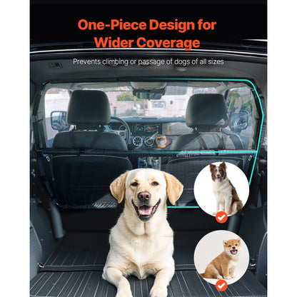 SZJJGW01L - Durable Dog Car Barrier for Front Seats, Easy Install, Mesh Design