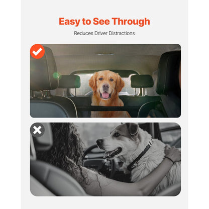 SZJJGW01L - Durable Dog Car Barrier for Front Seats, Easy Install, Mesh Design