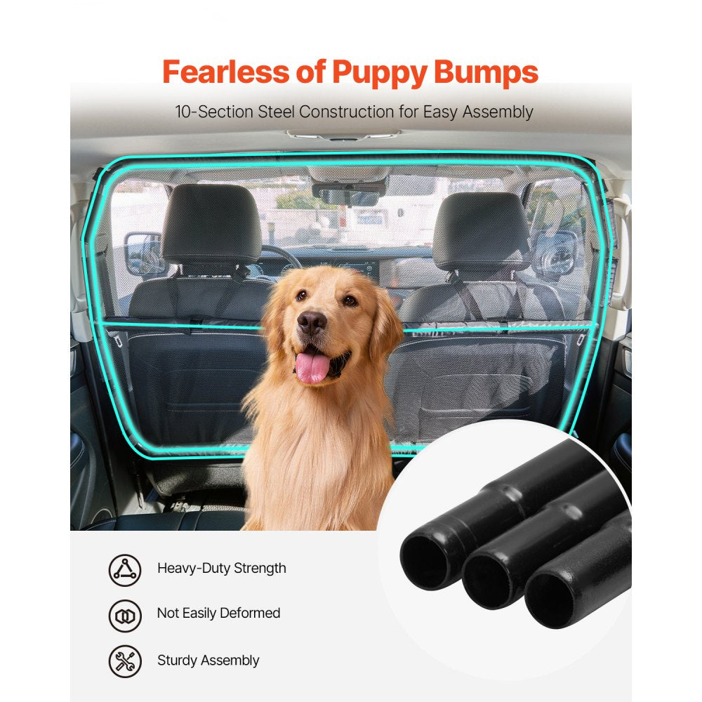 SZJJGW01L - Durable Dog Car Barrier for Front Seats, Easy Install, Mesh Design