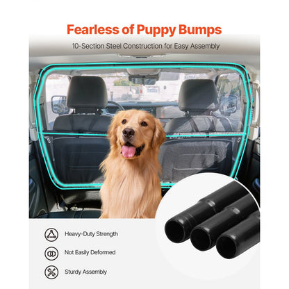 SZJJGW01L - Durable Dog Car Barrier for Front Seats, Easy Install, Mesh Design