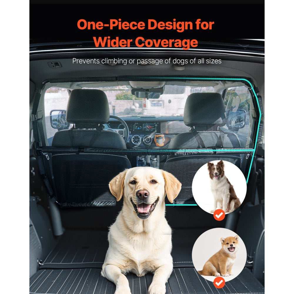 SZJJGW01M - Durable Dog Car Barrier for Front Seats Mesh Design