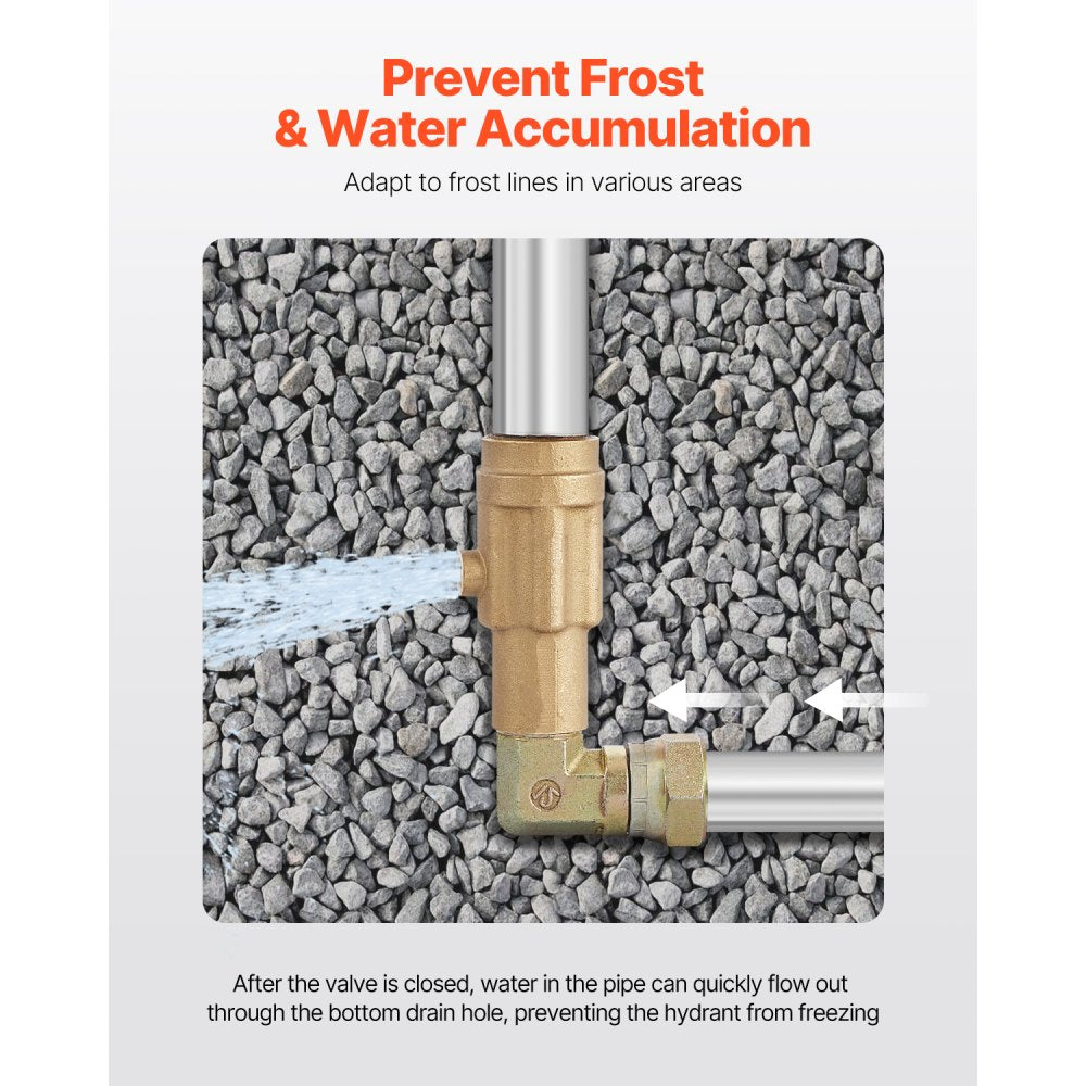 YH6-4 - 6.25FT Frost-Proof Yard Hydrant with Dual-Valve Design