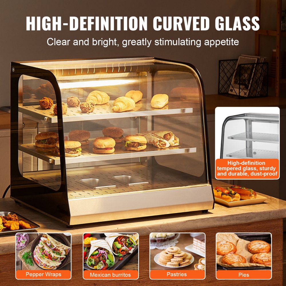 SC-F802 - Insulated Food Warmer Display with 2 Adjustable Shelves