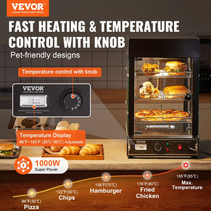 SC-CJ-60S - 3-Tier 57L Countertop Food Warmer with Temperature Control