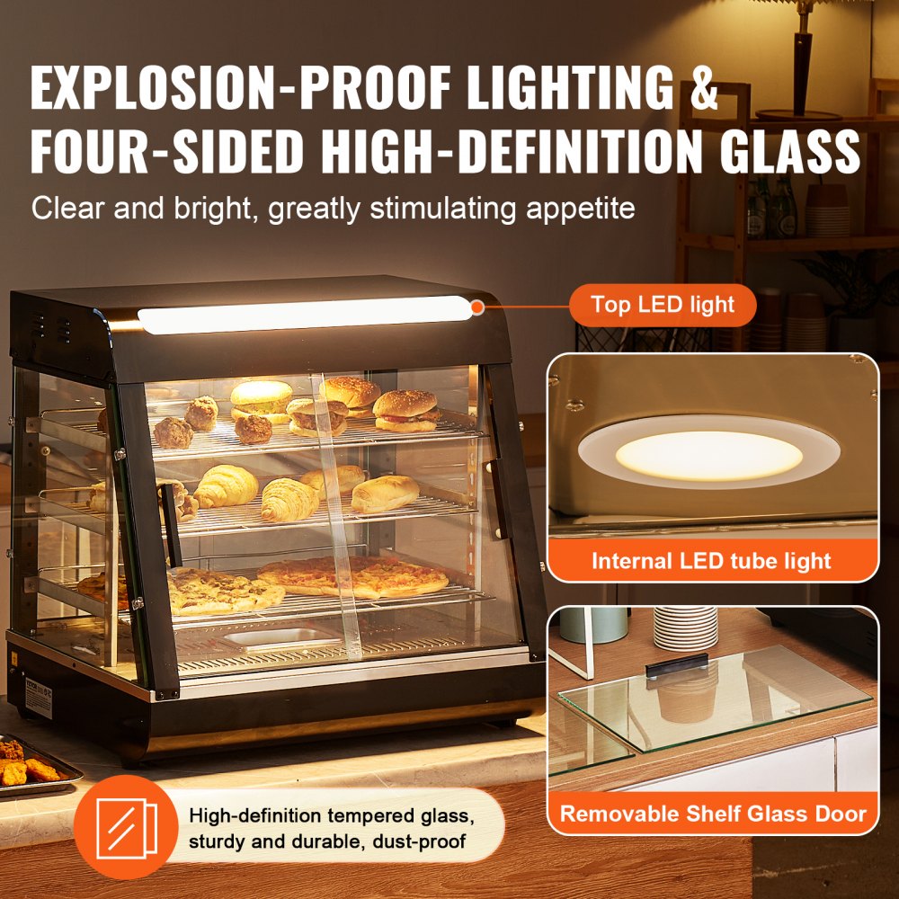 SC-CJ-601 - 3-Tier Stainless Steel Food Warmer Cabinet with Adjustable Shelves