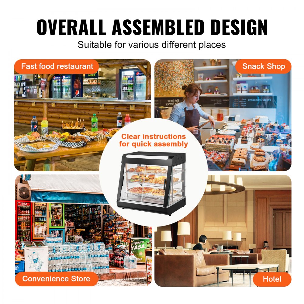 SC-CJ-601 - 3-Tier Stainless Steel Food Warmer Cabinet with Adjustable Shelves