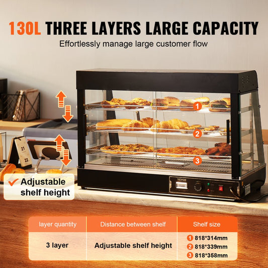 SC-CJ-602 - Adjustable Temperature Food Warmer with 3 Shelves and Water Tray