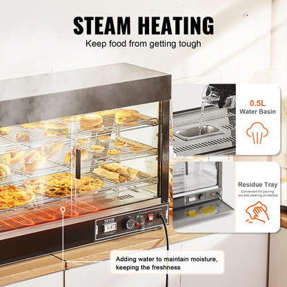 SC-CJ-602 - Adjustable Temperature Food Warmer with 3 Shelves and Water Tray