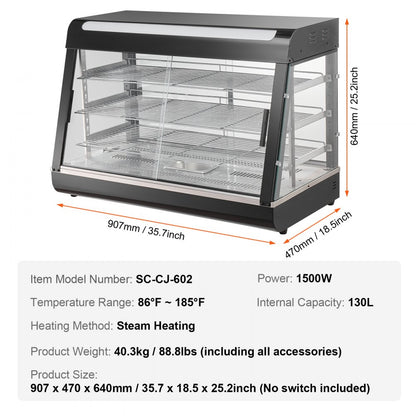 SC-CJ-602 - Adjustable Temperature Food Warmer with 3 Shelves and Water Tray