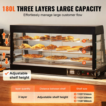 SC-CJ-603 - 3-Tier Stainless Steel Food Warmer with Adjustable Shelves and Light