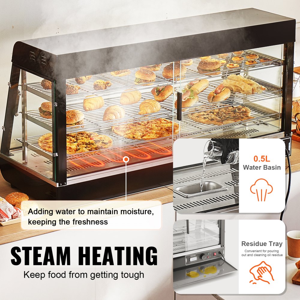 SC-CJ-603 - 3-Tier Stainless Steel Food Warmer with Adjustable Shelves and Light