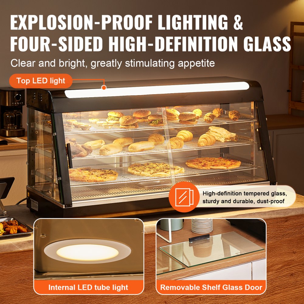 SC-CJ-603 - 3-Tier Stainless Steel Food Warmer with Adjustable Shelves and Light