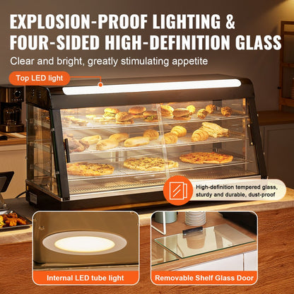 SC-CJ-603 - 3-Tier Stainless Steel Food Warmer with Adjustable Shelves and Light