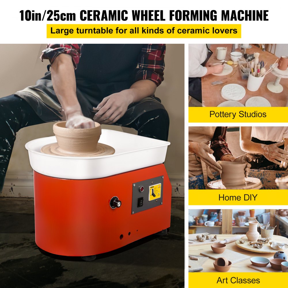 010643747401 - Compact 9.8" Pottery Wheel with Manual Speed Control