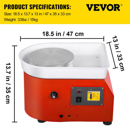 010643747401 - Compact 9.8" Pottery Wheel with Manual Speed Control