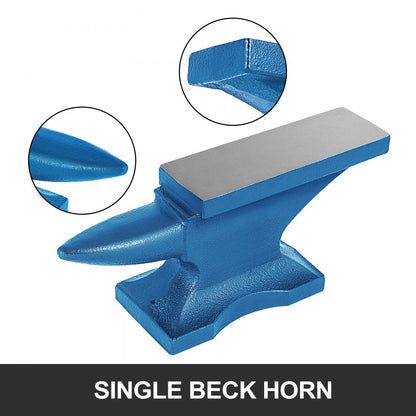 010154035880 - 22 lbs Cast Iron Single Horn Anvil for Metalworking