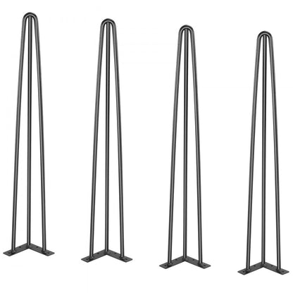 T6713-28 - 28" Steel Hairpin Table Legs with Anti-Wobble Design, 900 lbs Capacity