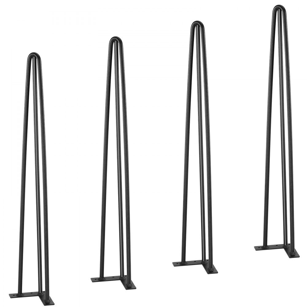 T6713-28 - 28" Steel Hairpin Table Legs with Anti-Wobble Design, 900 lbs Capacity