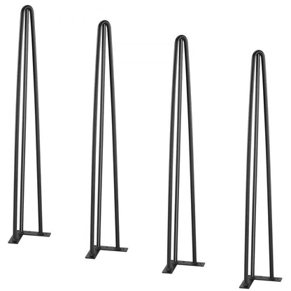 T6713-28 - 28" Steel Hairpin Table Legs with Anti-Wobble Design, 900 lbs Capacity