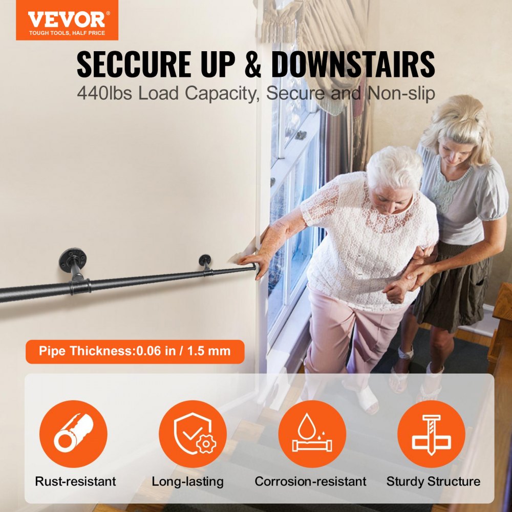 VV-GYGFS-HS13YC - Durable Wall-Mount Handrail for Safe Navigation