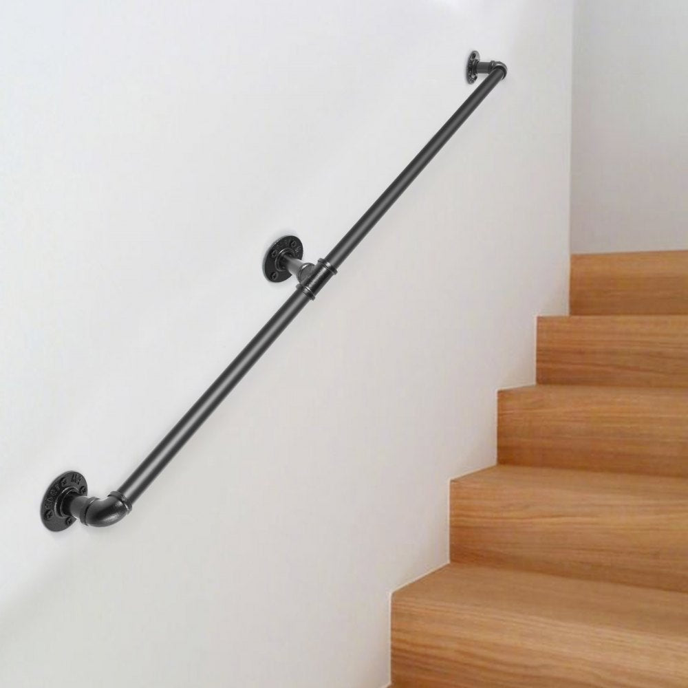 VV-GYGFS-HS5YC - 5FT Carbon Steel Handrail, 440lbs Capacity, Stylish Design
