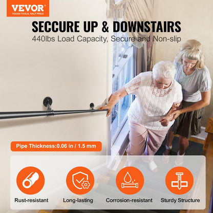 VV-GYGFS-HS8YC - Durable Wall-Mount Handrail with 440lbs Weight Capacity