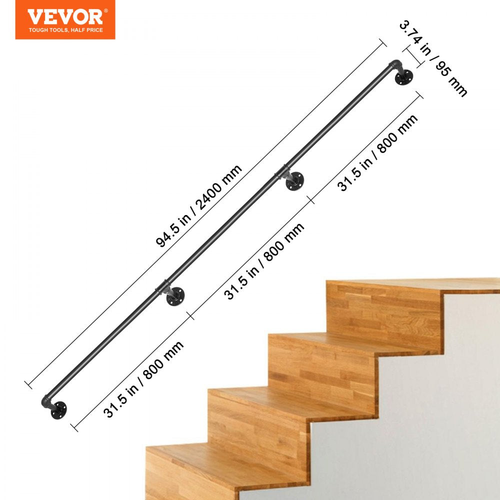 VV-GYGFS-HS8YC - Durable Wall-Mount Handrail with 440lbs Weight Capacity