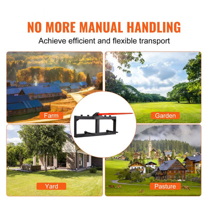 WBS-012 - 49" VEVOR Hay Spear with 1600lbs Capacity and Stabilizer Spears