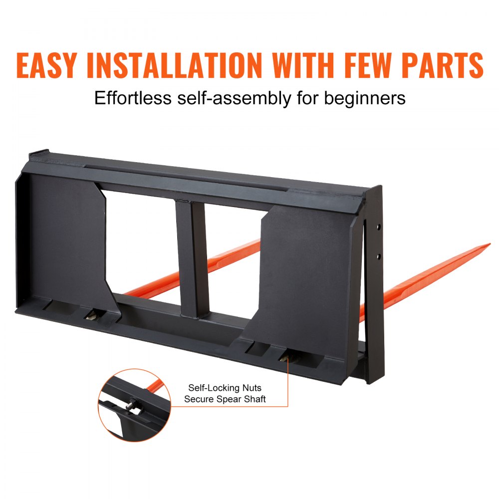 WBS-014 - 49" Heavy-Duty Hay Spear for Tractors, 3000 lbs Capacity