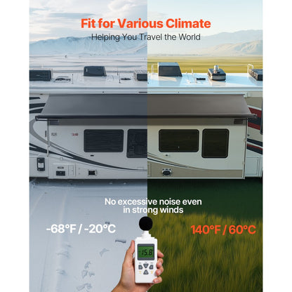 A6 - 13' Waterproof PVC RV Awning with Stainless Steel Brackets