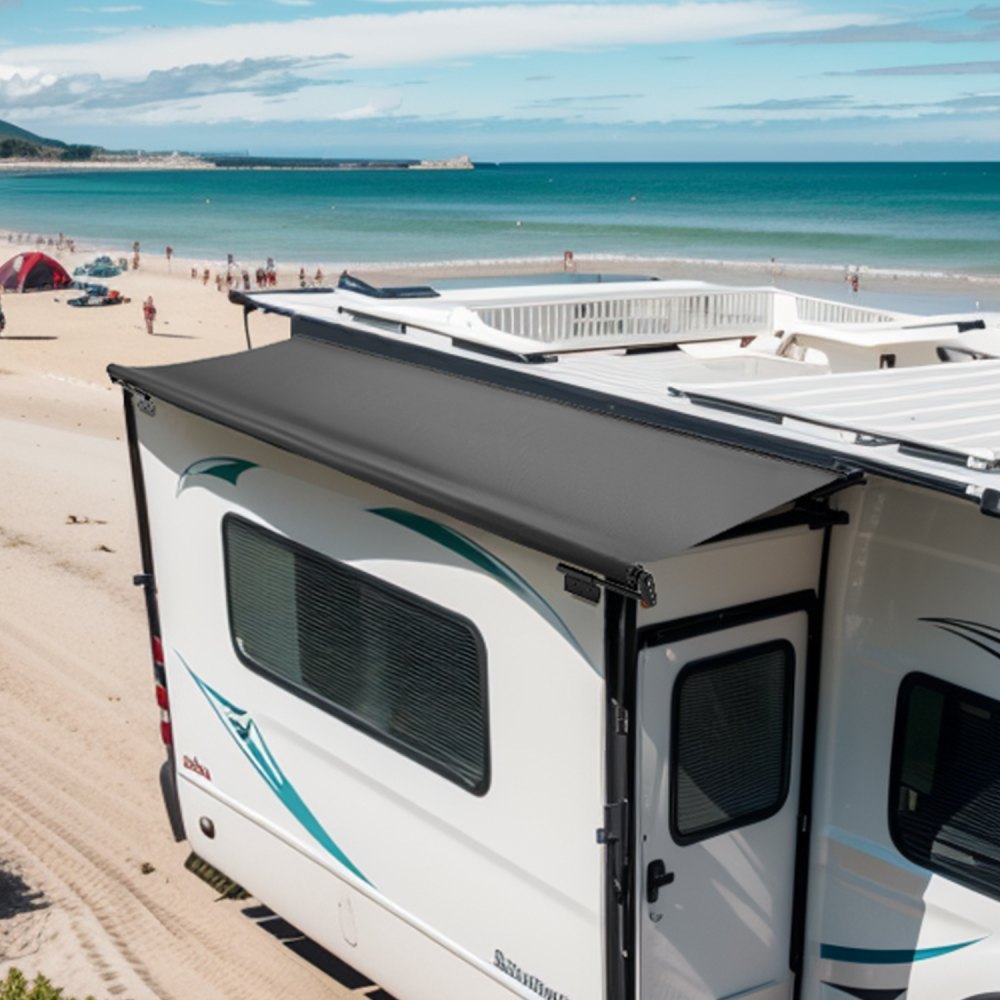 A6 - 13' Waterproof PVC RV Awning with Stainless Steel Brackets