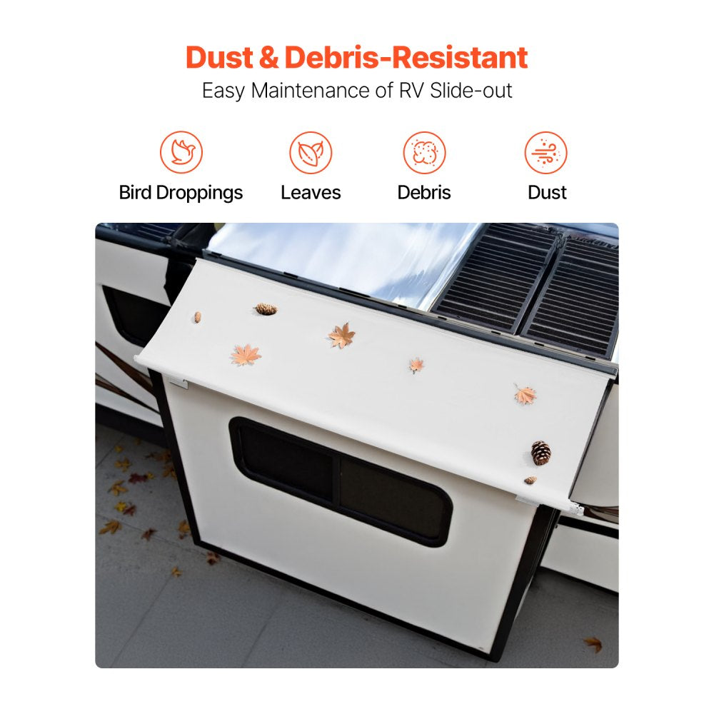 A6 - 13' Waterproof RV Slide Topper Awning with Durable PVC Fabric