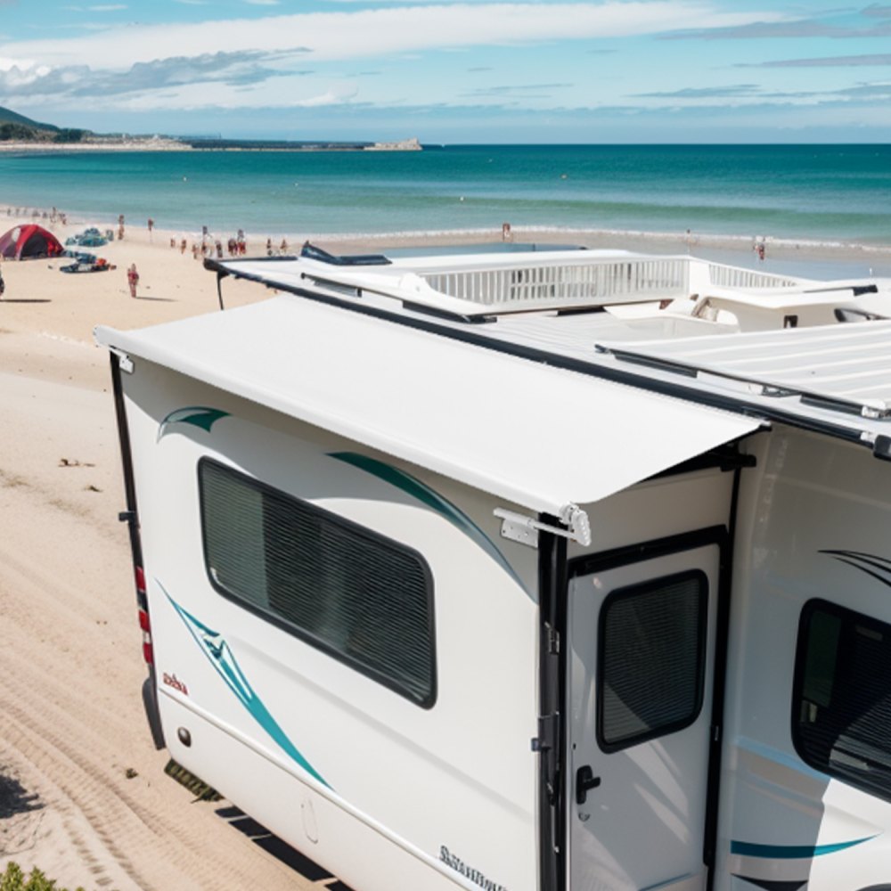 A6 - 13' Waterproof RV Slide Topper Awning with Durable PVC Fabric