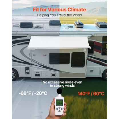 A6 - 13' Waterproof RV Slide Topper Awning with Durable PVC Fabric