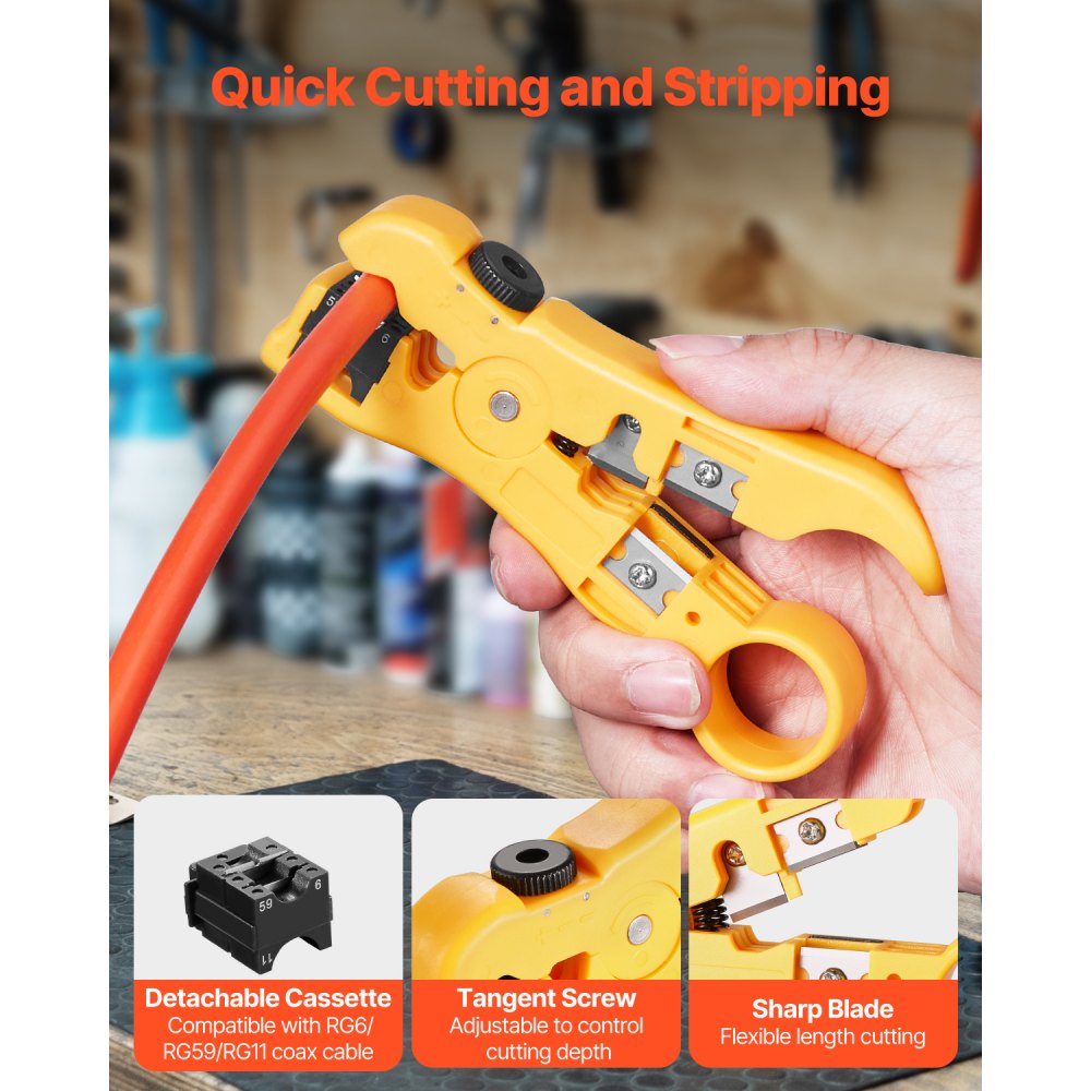 548AKIT-01 - Lightweight Crimper Kit with 30 RG6 Connectors & Tools