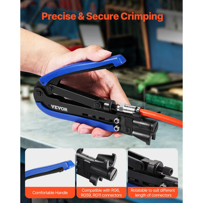 548AKIT-01 - Lightweight Crimper Kit with 30 RG6 Connectors & Tools