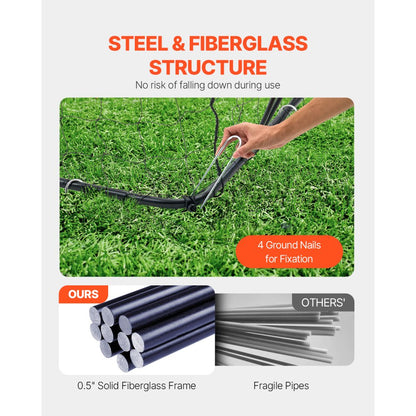 SSJ12X6 - Durable 0.5" Portable Soccer Goal with Carry Bag & Ground Nails