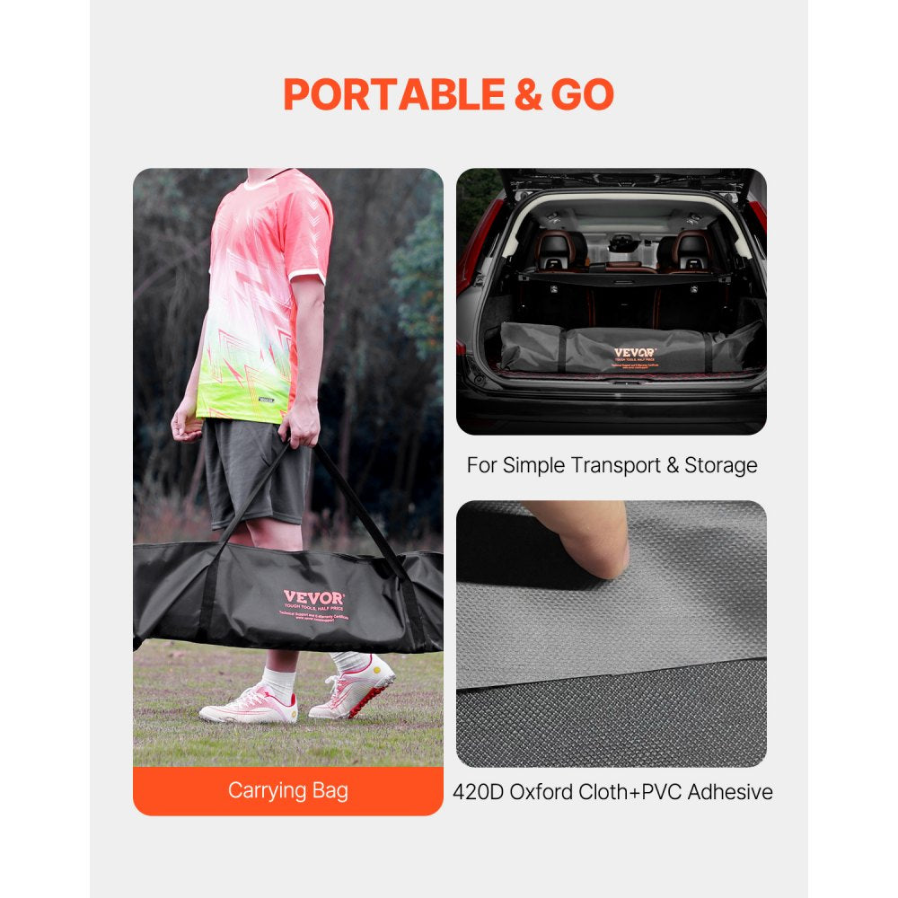 SSJ12X6 - Durable 0.5" Portable Soccer Goal with Carry Bag & Ground Nails