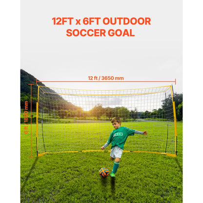 SSH12X6 - 12x6 ft Portable Soccer Goal with Durable Dacron Net